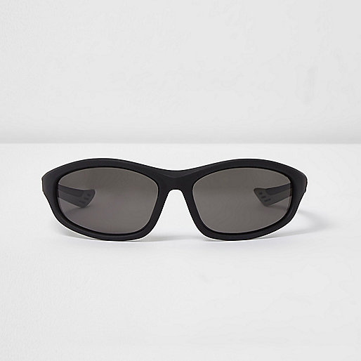 jacques-vertuk Black wraparound rubber arm sunglasses 304037 men Sunglasses Retro Sunglasses
