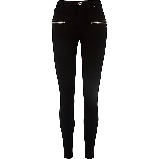jacques-vertuk Black zip pocket skinny fit pants 703832 women Trousers Skinny Trousers