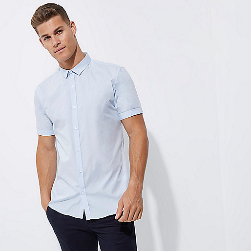 jacques-vertuk Blue micro collar short sleeve slim fit shirt 298284 men Shirts Short Sleeve Shirts jacques-vertuk Blue micro collar short sleeve slim fit shirt 298284 men Shirts Short Sleeve Shirts