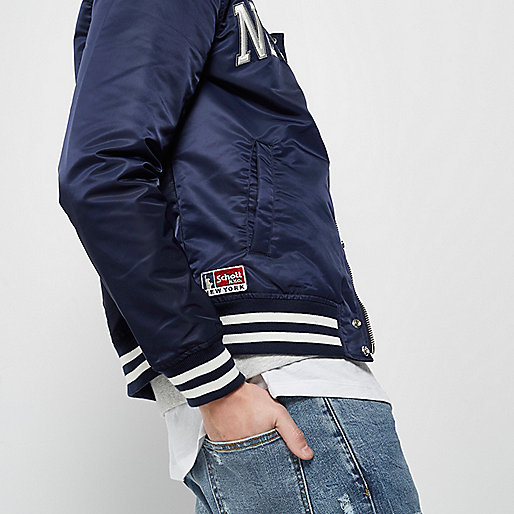 black puffer jacket river island,jacques-vertuk Jackets Blue Schott 'New York' bomber jacket Coats / Jackets Sale men black puffer jacket river island,jacques-vertuk Jackets Blue Schott 'New York' bomber jacket Coats / Jackets Sale men