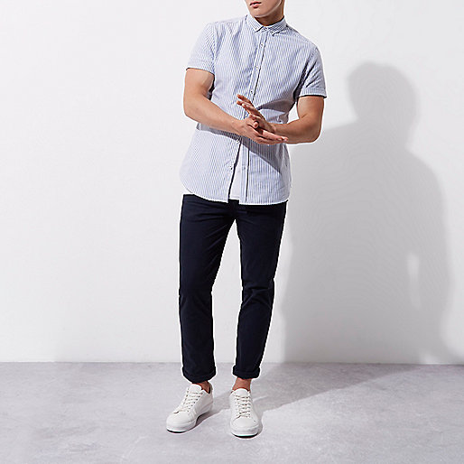 river island flared jeans,jacques-vertuk Outlet Blue stripe print short sleeve slim fit shirt men 302104 river island flared jeans,jacques-vertuk Outlet Blue stripe print short sleeve slim fit shirt men 302104