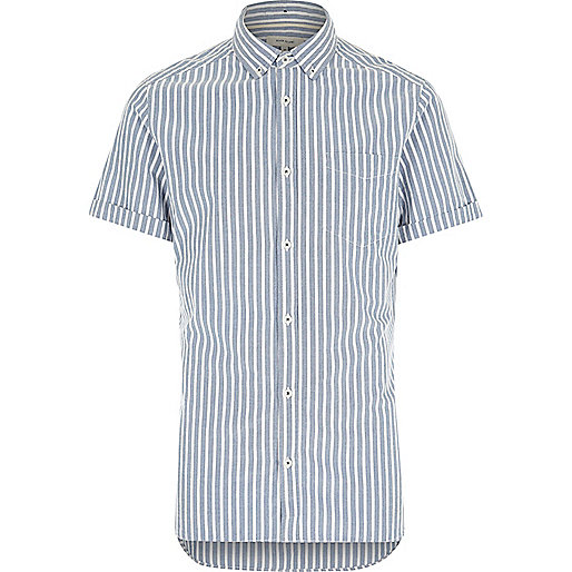 jacques-vertuk Blue stripe short sleeve shirt 284799 men Shirts
