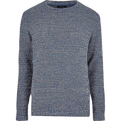 jacques-vertuk Blue textured knit sweater 300973 men Jumpers / Cardigans