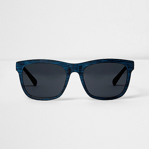 jacques-vertuk Blue wood effect retro sunglases 301978 men Sunglasses Retro Sunglasses