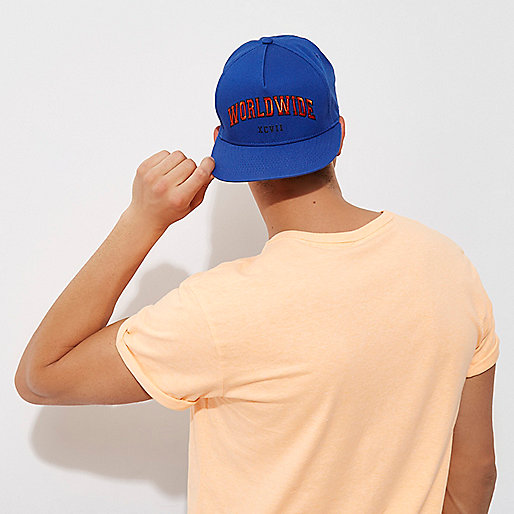leather fur jacket river island,Rive4 Island Blue 'worldwide' snapback flat peak cap Hats Accessories men leather fur jacket river island,Rive4 Island Blue 'worldwide' snapback flat peak cap Hats Accessories men