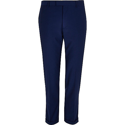 jacques-vertuk Bright blue slim cropped pants 290145 men Suits