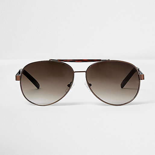 jacques-vertuk Brown tone tortoiseshell aviator sunglasses 299696 men Sunglasses Aviator Sunglasses