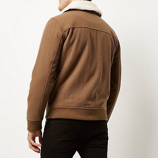river island sofia richie,jacques-vertuk Ireland Brown wool-blend harrington jacket men 287391 river island sofia richie,jacques-vertuk Ireland Brown wool-blend harrington jacket men 287391