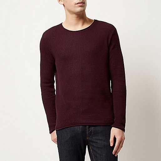 river island womens suits,jacques-vertuk London Burgundy stitch block sweater men 292709