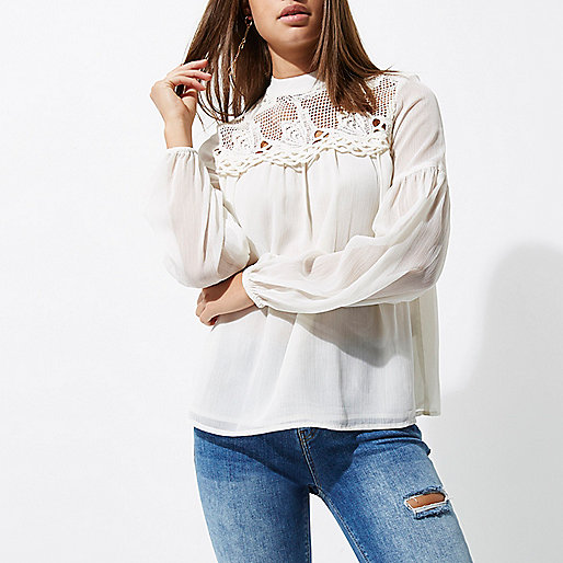 river island one for all,jacques-vertuk UK Cream cutwork bell sleeve blouse women 695940 river island one for all,jacques-vertuk UK Cream cutwork bell sleeve blouse women 695940