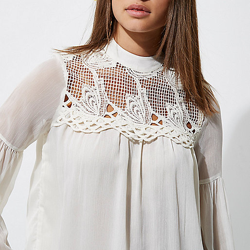 river island one for all,jacques-vertuk UK Cream cutwork bell sleeve blouse women 695940 river island one for all,jacques-vertuk UK Cream cutwork bell sleeve blouse women 695940
