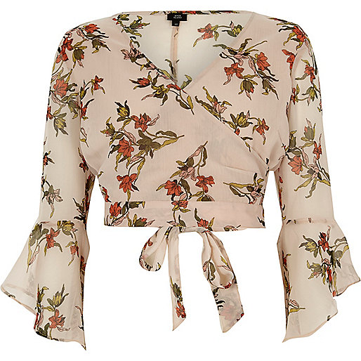 river island trench coat with writing,jacques-vertuk Brown Skirt Cream floral print wrap frill sleeve crop top Crop Tops / Bralets Tops women river island trench coat with writing,jacques-vertuk Brown Skirt Cream floral print wrap frill sleeve crop top Crop Tops / Bralets Tops women