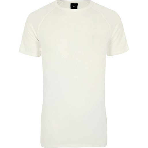 jacques-vertuk Cream pique slim fit raglan T-shirt 303605 men T-Shirts / Vests T-shirts