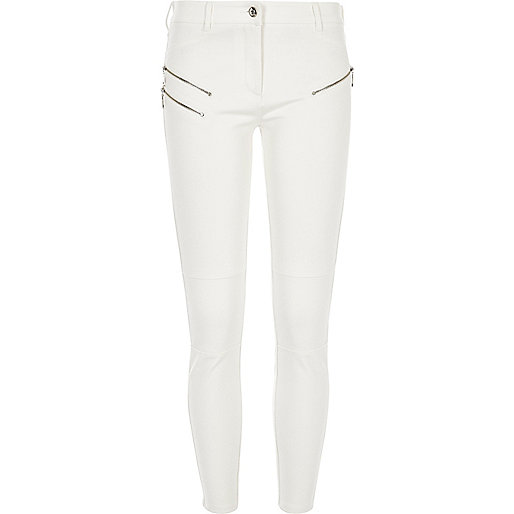 jacques-vertuk Cream ponte zip detail skinny pants 699067 women Trousers Skinny Trousers jacques-vertuk Cream ponte zip detail skinny pants 699067 women Trousers Skinny Trousers