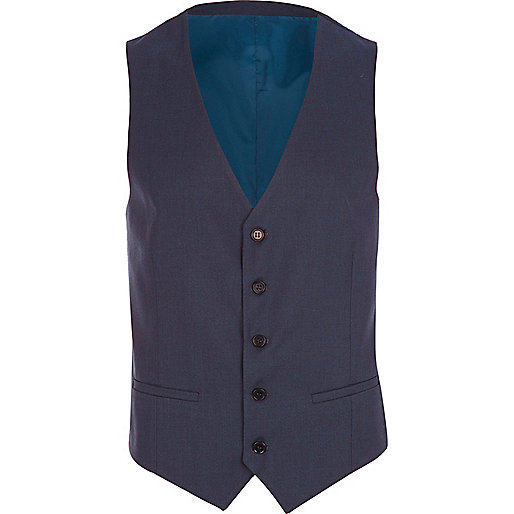 jacques-vertuk Dark blue single breasted vest 276995 men Suits