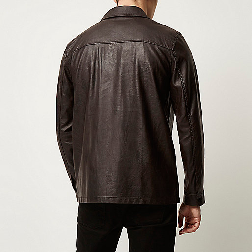 river island kimono dress,jacques-vertuk UK Dark brown leather look shirt jacket men 289677 river island kimono dress,jacques-vertuk UK Dark brown leather look shirt jacket men 289677