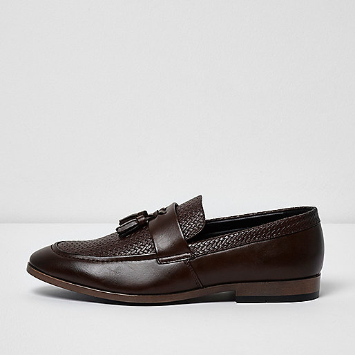 jacques-vertuk Dark brown tassel woven loafers 301802 men Shoes / Boots Shoes