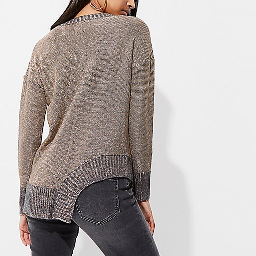 shoes river island womens,jacques-vertuk London Dark grey and metallic cut out hem sweater women 704898 shoes river island womens,jacques-vertuk London Dark grey and metallic cut out hem sweater women 704898