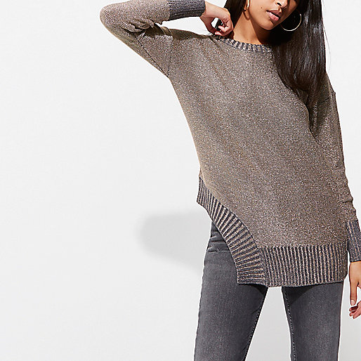 shoes river island womens,jacques-vertuk London Dark grey and metallic cut out hem sweater women 704898 shoes river island womens,jacques-vertuk London Dark grey and metallic cut out hem sweater women 704898