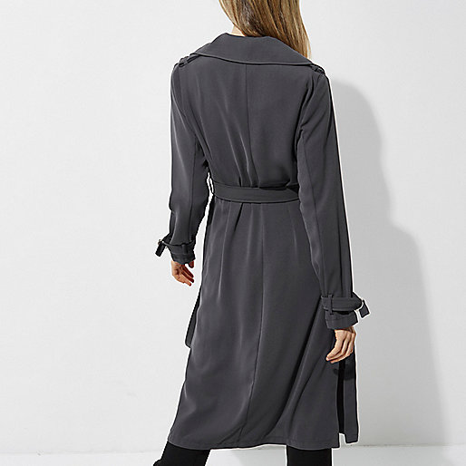 river island black pinafore,River I9Sland Dark grey belted duster trench coat Coats Coats / Jackets women river island black pinafore,River I9Sland Dark grey belted duster trench coat Coats Coats / Jackets women