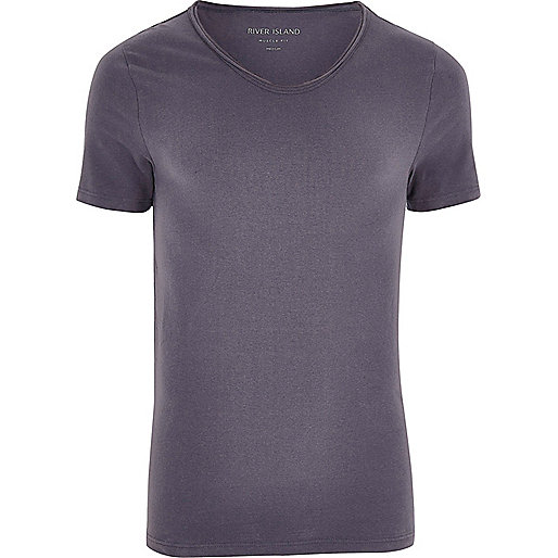 jacques-vertuk Dark grey scoop V-neck muscle fit T-shirt 299979 men T-Shirts / Vests T-shirts jacques-vertuk Dark grey scoop V-neck muscle fit T-shirt 299979 men T-Shirts / Vests T-shirts