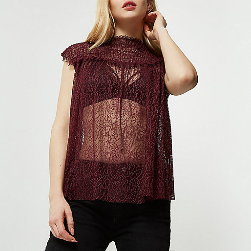 river island blazer jacket,The Shop jacques-vertuk Dark purple shirred neck textured mesh top Tops Sale women river island blazer jacket,The Shop jacques-vertuk Dark purple shirred neck textured mesh top Tops Sale women