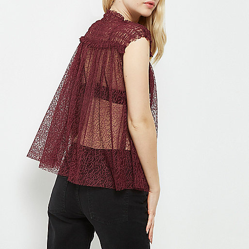 river island blazer jacket,The Shop jacques-vertuk Dark purple shirred neck textured mesh top Tops Sale women river island blazer jacket,The Shop jacques-vertuk Dark purple shirred neck textured mesh top Tops Sale women