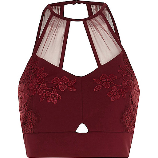 jacques-vertuk Dark red mesh insert lace bralette 707439 women Tops Crop Tops / Bralets jacques-vertuk Dark red mesh insert lace bralette 707439 women Tops Crop Tops / Bralets