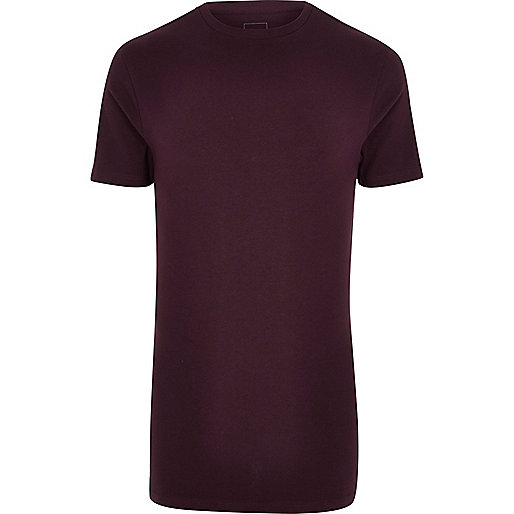 jacques-vertuk Dark red muscle fit longline crew T-shirt 301996 men T-Shirts / Vests T-shirts jacques-vertuk Dark red muscle fit longline crew T-shirt 301996 men T-Shirts / Vests T-shirts