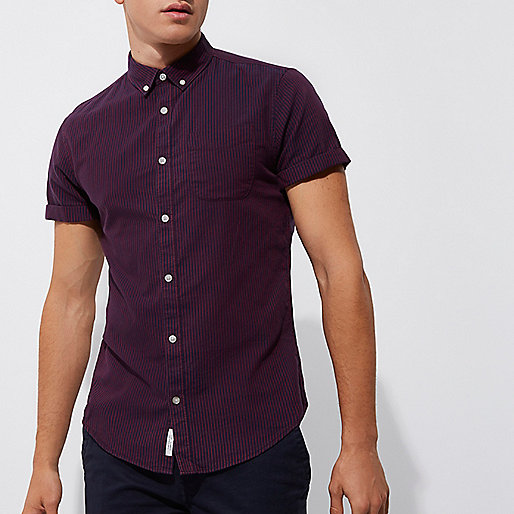 polka dot river island,jacques-vertuk Ireland Dark red stripe short sleeve slim fit shirt men 302686 polka dot river island,jacques-vertuk Ireland Dark red stripe short sleeve slim fit shirt men 302686