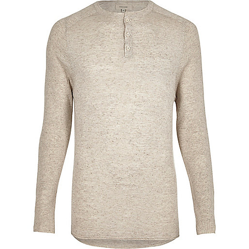 jacques-vertuk Ecru grandad style sweater 297537 men Jumpers / Cardigans