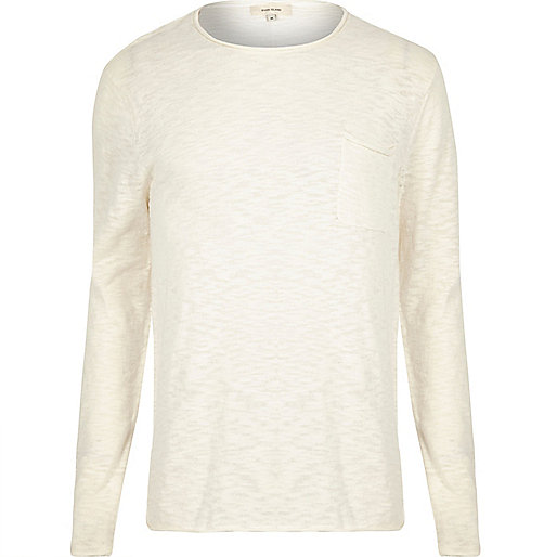 jacques-vertuk Ecru long sleeve T-shirt 292485 men T-Shirts / Vests