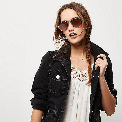 river island bond street,jacques-vertuk London Gold brown lens aviator sunglasses women 695395 river island bond street,jacques-vertuk London Gold brown lens aviator sunglasses women 695395