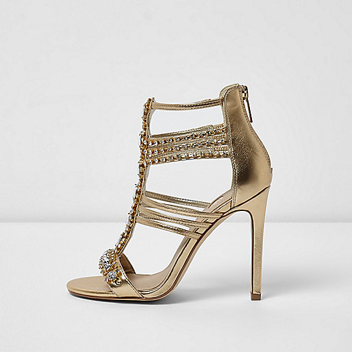 jacques-vertuk Gold metallic embellished caged sandals 701940 women Shoes / Boots Sandals jacques-vertuk Gold metallic embellished caged sandals 701940 women Shoes / Boots Sandals