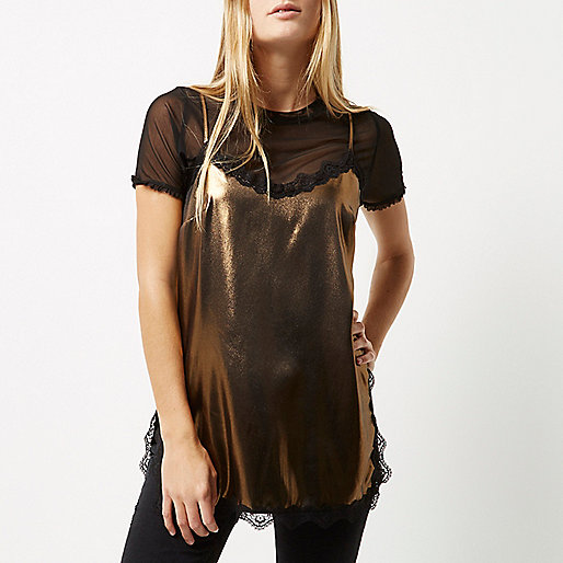 long coat river island,jacques-vertuk Stores Gold metallic lace trim cami top women 695116 long coat river island,jacques-vertuk Stores Gold metallic lace trim cami top women 695116