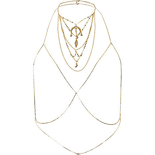 jacques-vertuk Gold tone charm necklace body chain harness 701059 women Jewellery Body Jewellery & Harnesses jacques-vertuk Gold tone charm necklace body chain harness 701059 women Jewellery Body Jewellery & Harnesses
