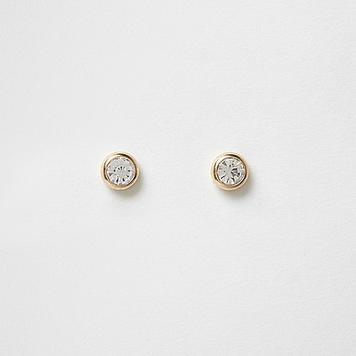 jacques-vertuk Gold tone crystal gem stud earrings 708328 women Jewellery Earrings