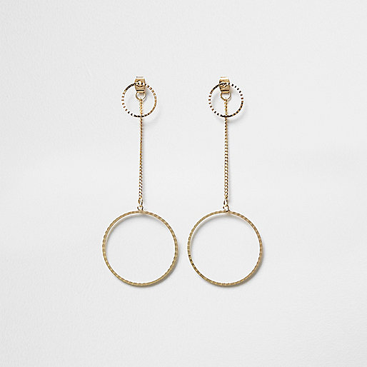 jacques-vertuk Gold tone hoop drop front and back earrings 707939 women Jewellery Earrings jacques-vertuk Gold tone hoop drop front and back earrings 707939 women Jewellery Earrings