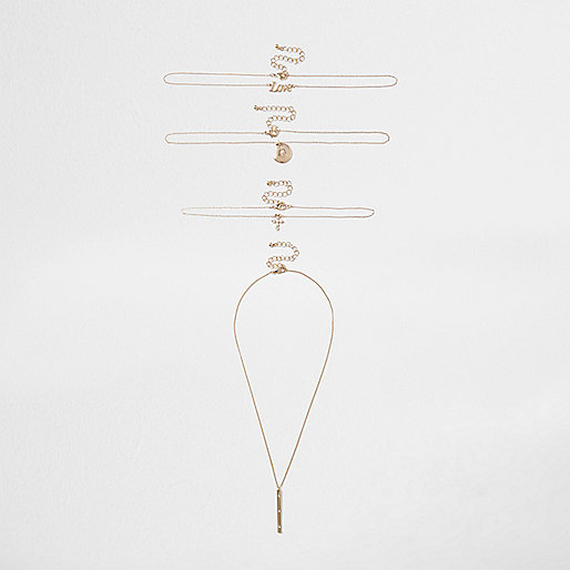 jacques-vertuk Gold tone 'love' necklace multipack 709902 women Jewellery Necklaces