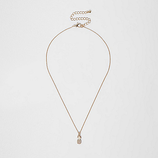 jacques-vertuk Gold tone pineapple pendant necklace 701255 women Jewellery Necklaces