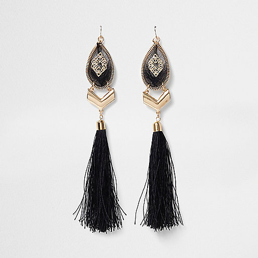 jacques-vertuk Gold tone statement tassel drop earrings 701102 women Jewellery Earrings jacques-vertuk Gold tone statement tassel drop earrings 701102 women Jewellery Earrings
