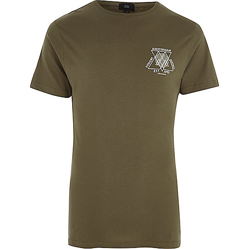 jacques-vertuk Green ‘Amsterdam’ print crew neck T-shirt 303686 men T-Shirts / Vests T-shirts