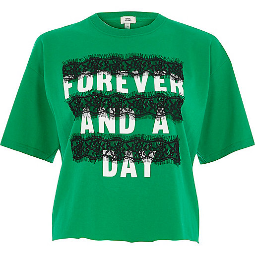 jacques-vertuk Green 'forever and a day' lace T-shirt 710287 women Tops T-Shirts & Vests Print T-Shirts / Vests jacques-vertuk Green 'forever and a day' lace T-shirt 710287 women Tops T-Shirts & Vests Print T-Shirts / Vests