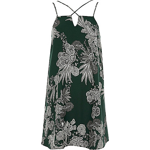 jacques-vertuk Green paisley print cross strap slip dress 709180 women Dresses Slip / Cami Dresses jacques-vertuk Green paisley print cross strap slip dress 709180 women Dresses Slip / Cami Dresses