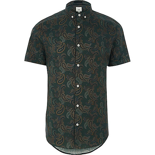 jacques-vertuk Green paisley print short sleeve shirt 304011 men Shirts Short Sleeve Shirts jacques-vertuk Green paisley print short sleeve shirt 304011 men Shirts Short Sleeve Shirts