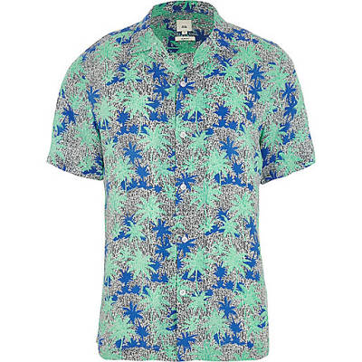 jacques-vertuk Green palm print short sleeve shirt 302968 men Shirts Short Sleeve Shirts jacques-vertuk Green palm print short sleeve shirt 302968 men Shirts Short Sleeve Shirts