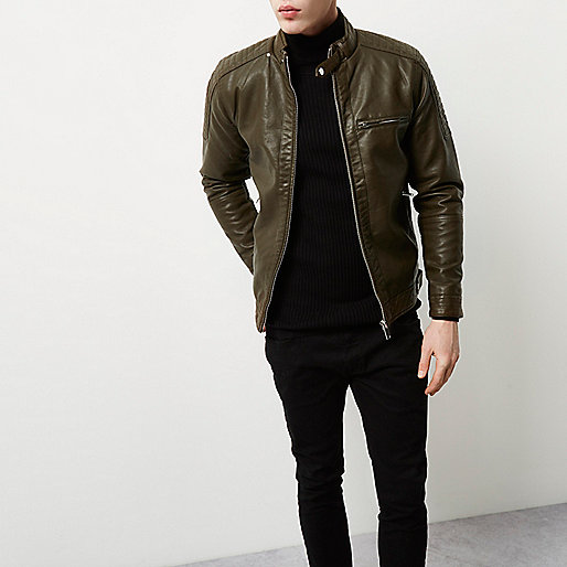 river island trainers,jacques-vertuk Ireland Green racer neck faux leather jacket men 298709 river island trainers,jacques-vertuk Ireland Green racer neck faux leather jacket men 298709