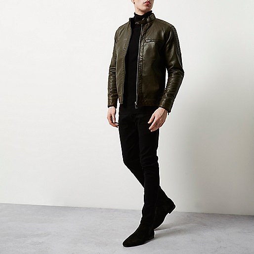 river island trainers,jacques-vertuk Ireland Green racer neck faux leather jacket men 298709 river island trainers,jacques-vertuk Ireland Green racer neck faux leather jacket men 298709