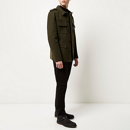 green bag river island,jacques-vertuk London Green smart wool-blend military jacket men 289675 green bag river island,jacques-vertuk London Green smart wool-blend military jacket men 289675