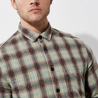 river island t shirts,jacques-vertuk UK Sale Green washed check long sleeve shirt men 300586 river island t shirts,jacques-vertuk UK Sale Green washed check long sleeve shirt men 300586